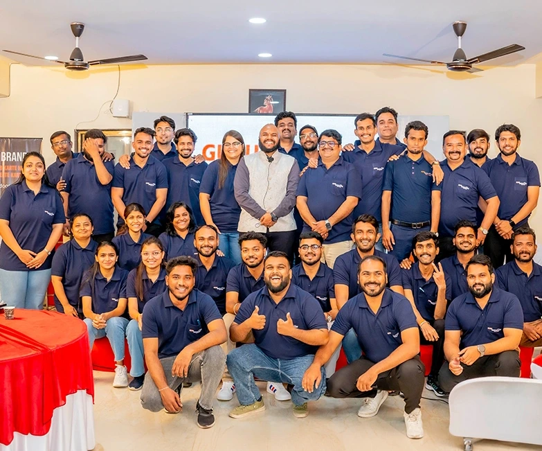 Guru Outdoors team group photo for outdoor advertising services in India